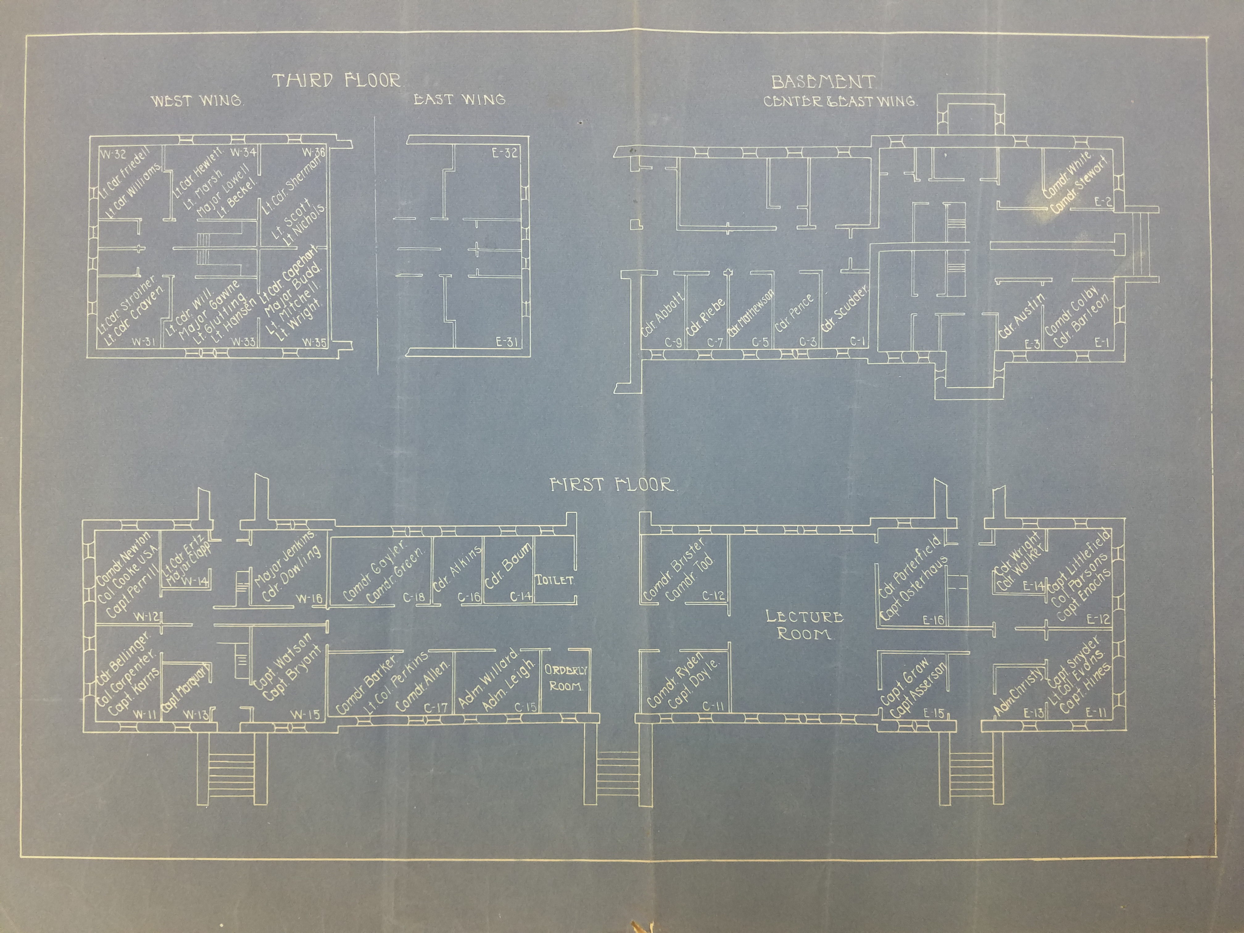 Room Assignments, Wings, Naval War College, undated